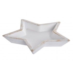 BANDEJA DECORATIVA ESTRELLA BLANCA 16,5CM