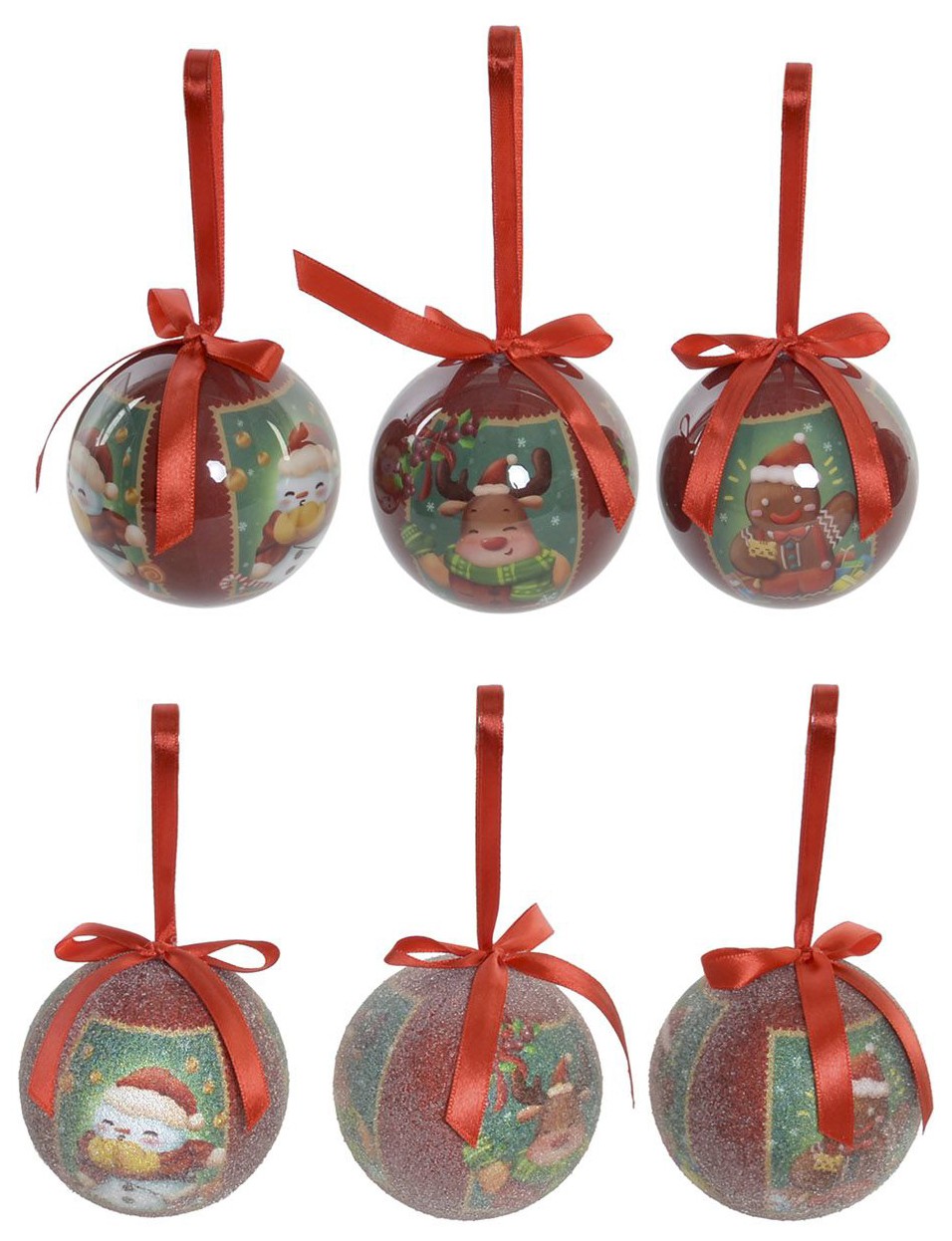 BOLAS DE NAVIDAD RENO VERDE SET 7 ø7,5CM