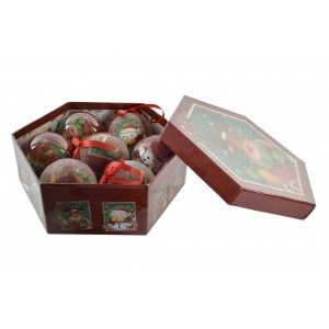 BOLAS DE NAVIDAD RENO VERDE SET 7 ø7,5CM