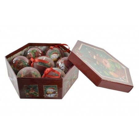BOLAS DE NAVIDAD RENO VERDE SET 7 ø7,5CM