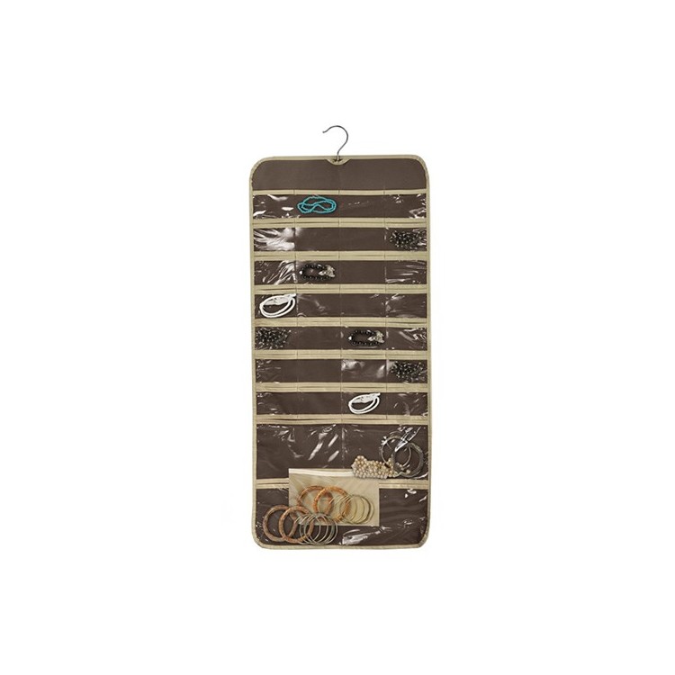 Organizador doble con percha marrón chocolate (45x95)