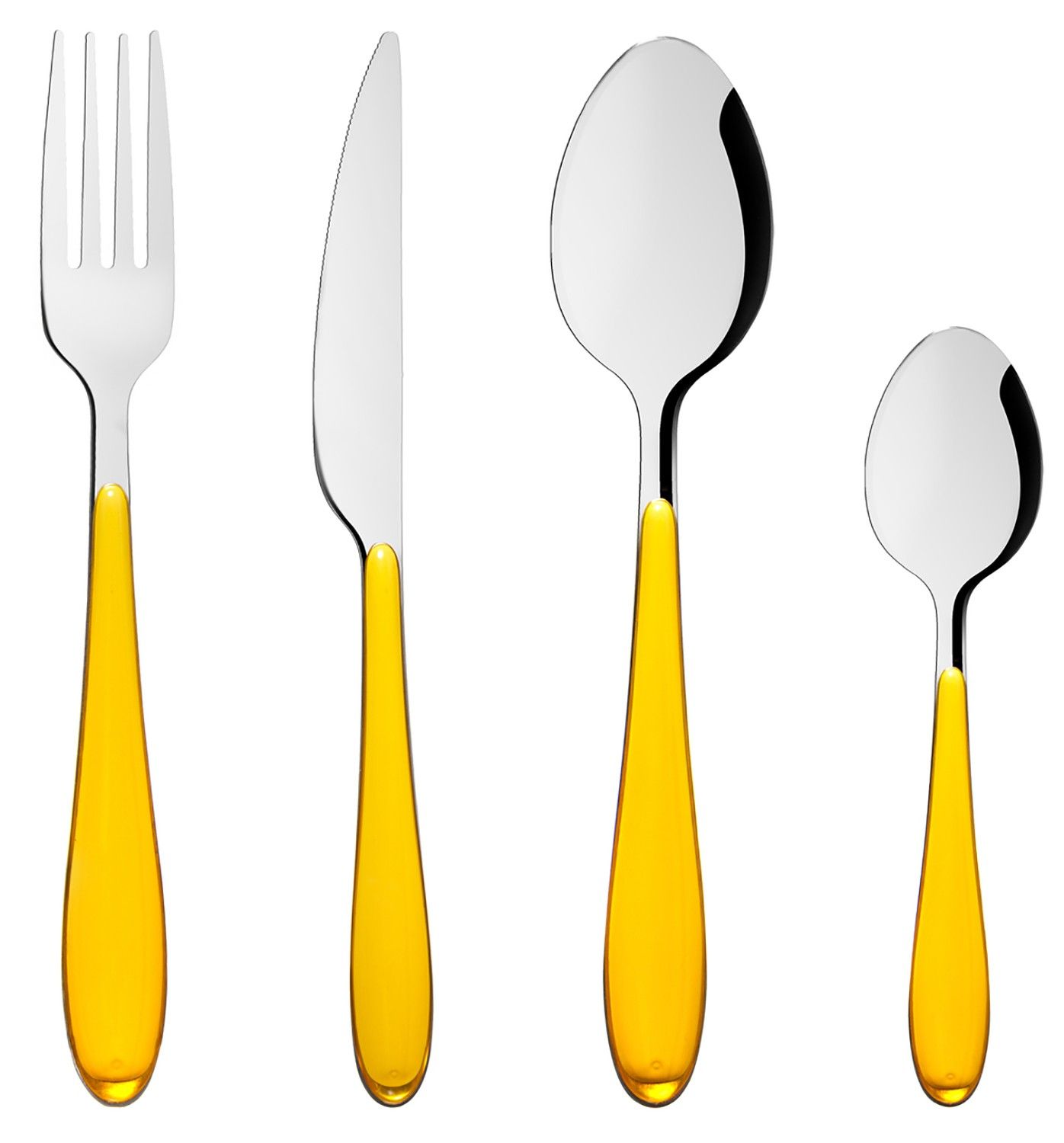 CUBIERTOS HAPPY YELLOW 24 PIEZAS