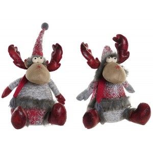 RENO NAVIDEÑO ROJO FIGURA NAVIDEÑA 52CM