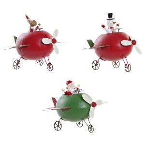 DECORACIÓN METAL HELICÓPTERO NAVIDEÑO 19CM