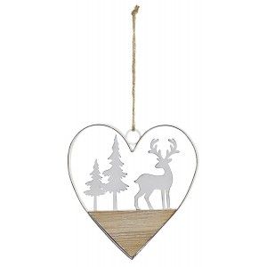 DECORACIÓN COLGANTE CORAZÓN NAVIDEÑO 15CM