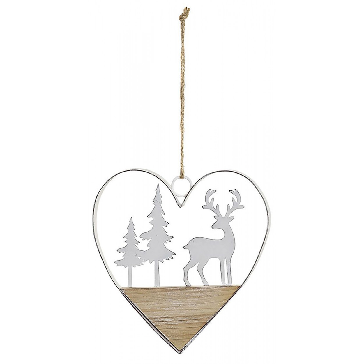 DECORACIÓN COLGANTE CORAZÓN NAVIDEÑO 15CM