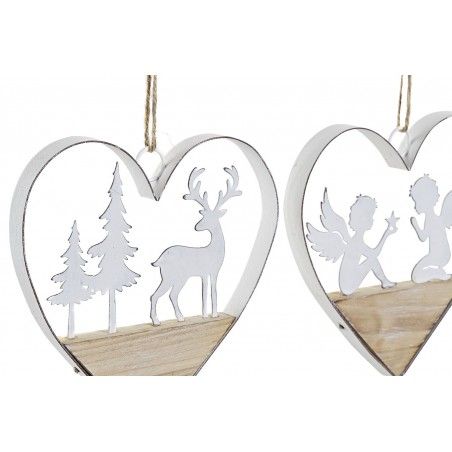 DECORACIÓN COLGANTE CORAZÓN NAVIDEÑO 15CM