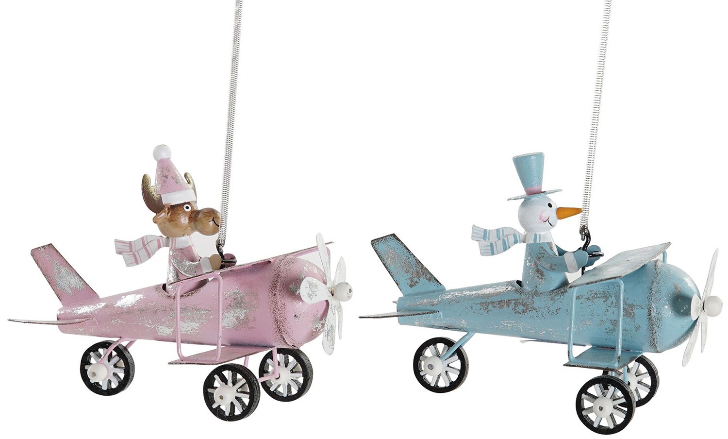 DECORACIÓN COLGANTE AVIONETA NAVIDEÑA 13CM