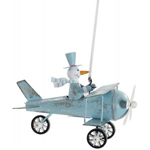 DECORACIÓN COLGANTE AVIONETA NAVIDEÑA 13CM