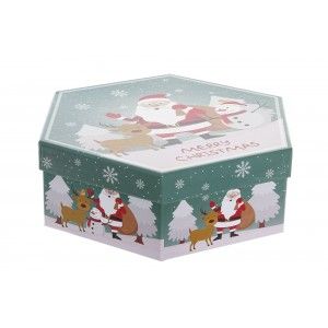 BOLAS DE NAVIDAD PAPA NOEL VERDE SET 7 ø7,5CM