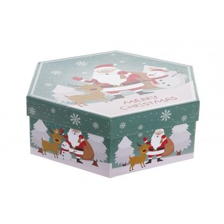 BOLAS DE NAVIDAD PAPA NOEL VERDE SET 7 ø7,5CM