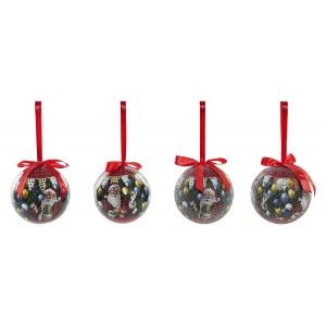 BOLAS DE NAVIDAD PAPA NOEL MULTICOLOR SET 7 ø7,5CM