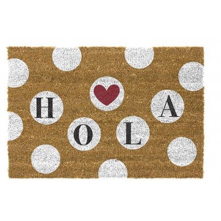 FELPUDO COCO NATURAL "HOLA" 40X70