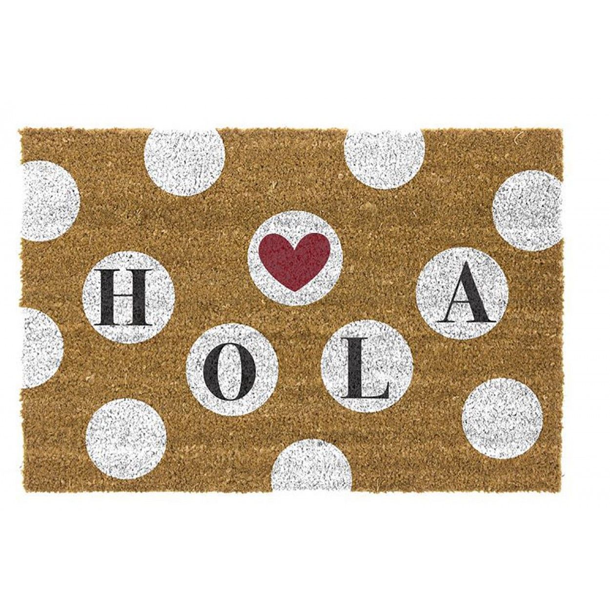 FELPUDO COCO NATURAL "HOLA" 40X70