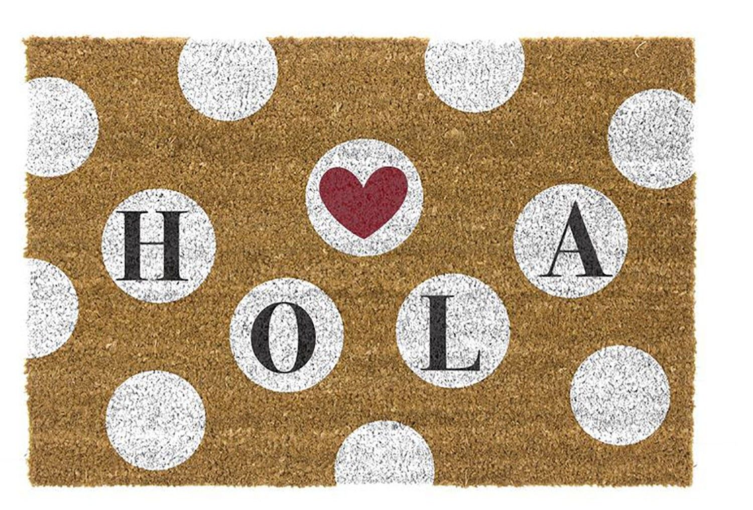 FELPUDO COCO NATURAL "HOLA" 40X70