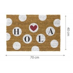 FELPUDO COCO NATURAL "HOLA" 40X70