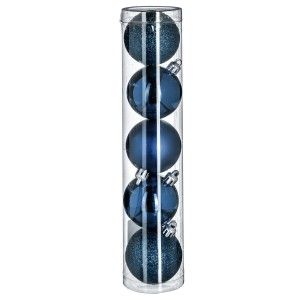 BOLAS DE NAVIDAD AZULES SET 5 Ø5CM