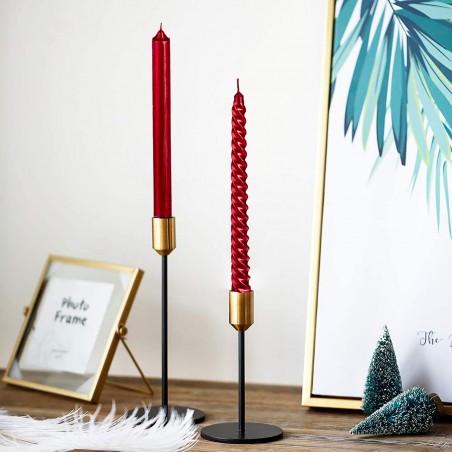 VELA CANDELABRO CÓNICAS NAVIDEÑA 25CM SET 4 ROJAS