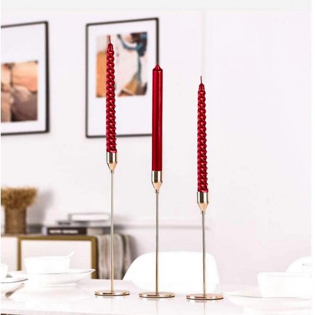 VELA CANDELABRO CÓNICAS NAVIDEÑA 25CM SET 4 ROJAS