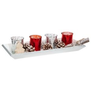 PORTAVELAS NAVIDEÑO MESA PIÑAS 35,5CM
