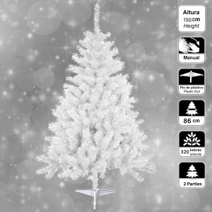 ÁRBOL DE NAVIDAD BLANCO GREGORI 150 CM