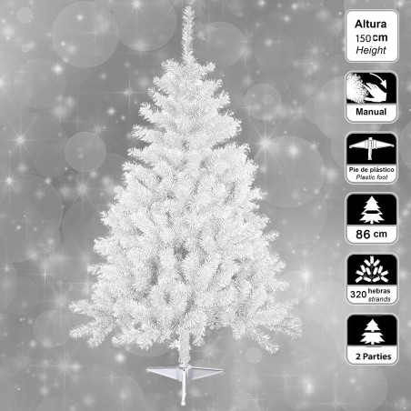 ÁRBOL DE NAVIDAD BLANCO GREGORI 150 CM