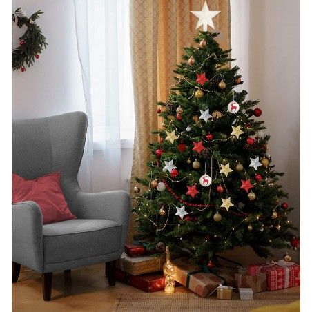 SET DE 6 ESTRELLAS COLGANTES NAVIDEÑAS SIBERIA Ø6CM