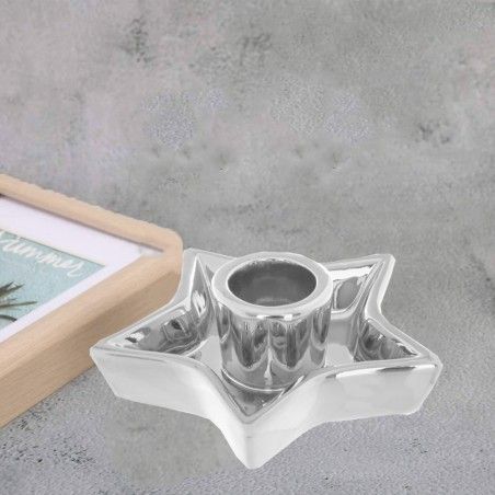 PORTAVELAS NAVIDEÑO MESA SILVER