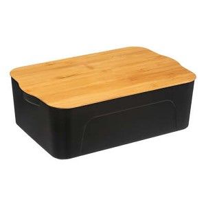 CAJA ALMACENAJE CON TAPA DE BAMBÚ 13,5L