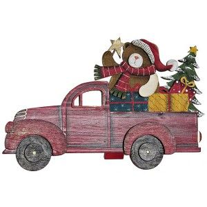 FIGURA DECORATIVA NAVIDEÑA OSO COCHE 30CM