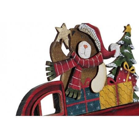 FIGURA DECORATIVA NAVIDEÑA OSO COCHE 30CM