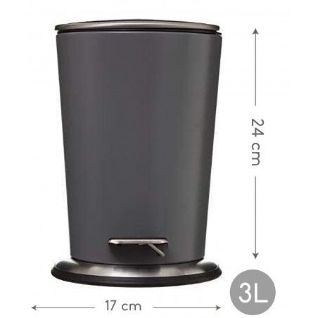PAPELERA GRIS MATE DE METAL 3L