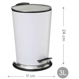 PAPELERA BLANCA DE METAL 3L