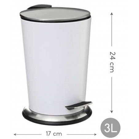 PAPELERA BLANCA DE METAL 3L