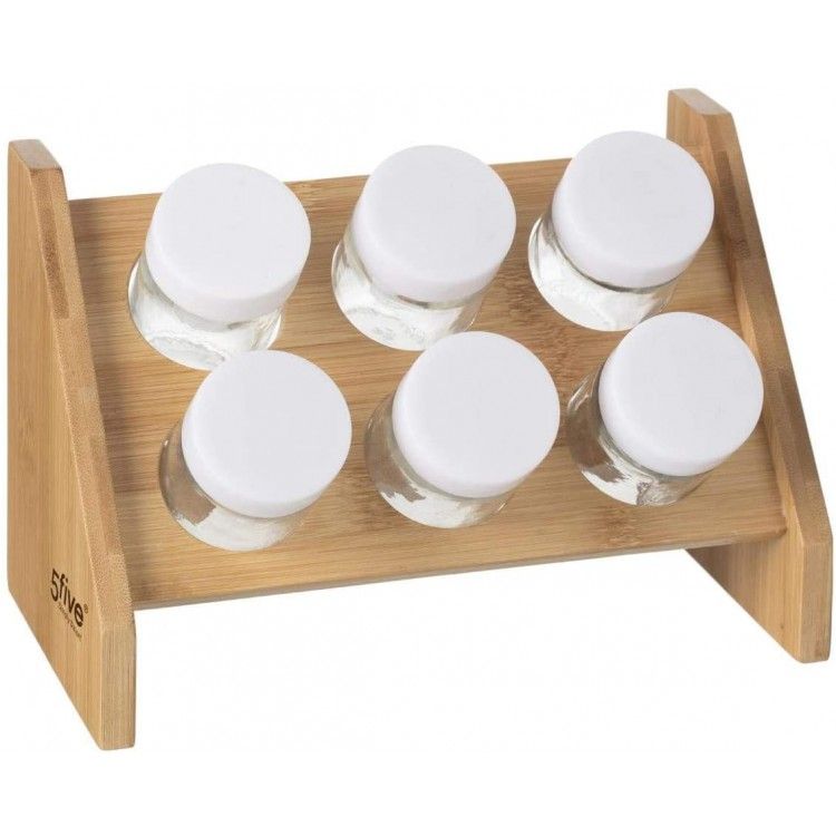 ESPECIERO DE MADERA CON 6 DISPENSADORES 21,5X12X15