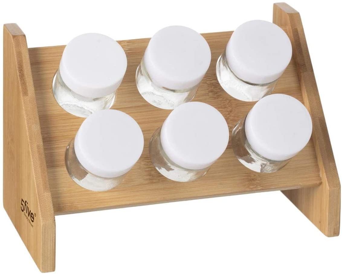 ESPECIERO DE MADERA CON 6 DISPENSADORES 21,5X12X15