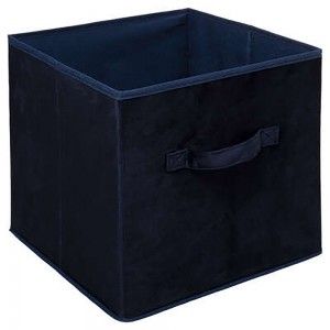 CESTA ALMACENAJE TERCIOPELO AZUL 31X31X31