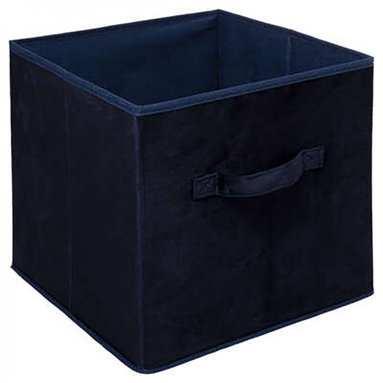 CESTA ALMACENAJE TERCIOPELO AZUL 31X31X31