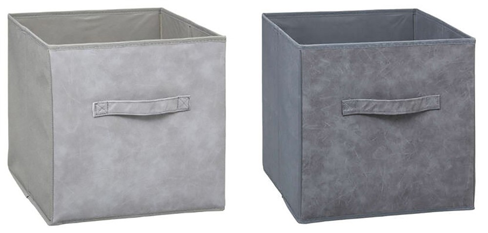 CESTA ALMACENAJE CUERO 31X31X31