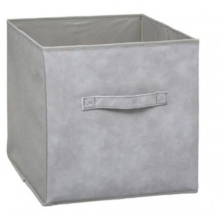 CESTA ALMACENAJE CUERO 31X31X31