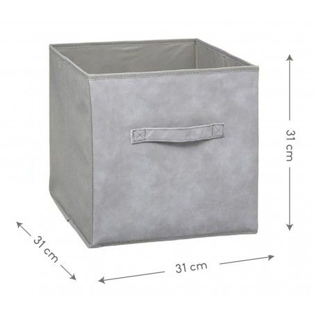 CESTA ALMACENAJE CUERO 31X31X31
