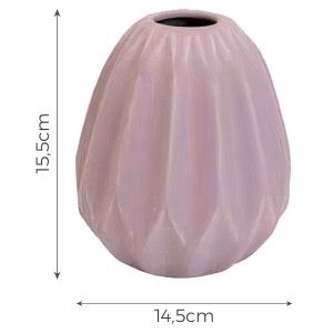 JARRÓN DECORATIVO CERÁMICA MOUN ROSA 15,5CM