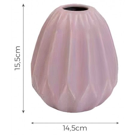 JARRÓN DECORATIVO CERÁMICA MOUN ROSA 15,5CM