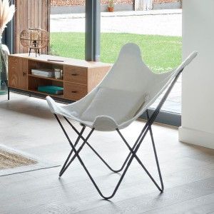 Sillón de Pelo Blanco para Salón o Dormitorio, Decoración Nórdica.