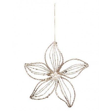 FLOR RELUCIENTE DECORACIÓN NAVIDEÑA Ø15