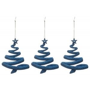 ADORNO COLGANTE ARBOL NAVIDEÑO AZUL SET 3