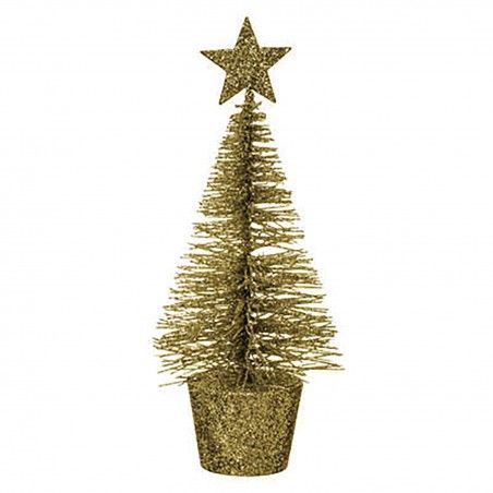 ÁRBOL DE NAVIDAD DECORATIVO DORADO 15CM