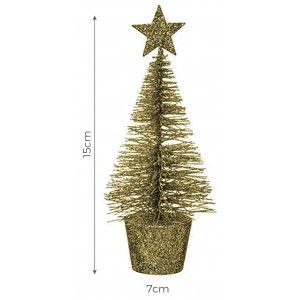 ÁRBOL DE NAVIDAD DECORATIVO DORADO 15CM