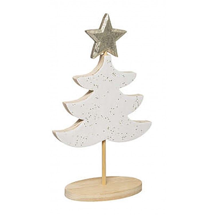 ÁRBOL DECORATIVO DE NAVIDAD MADERA 16x8x27