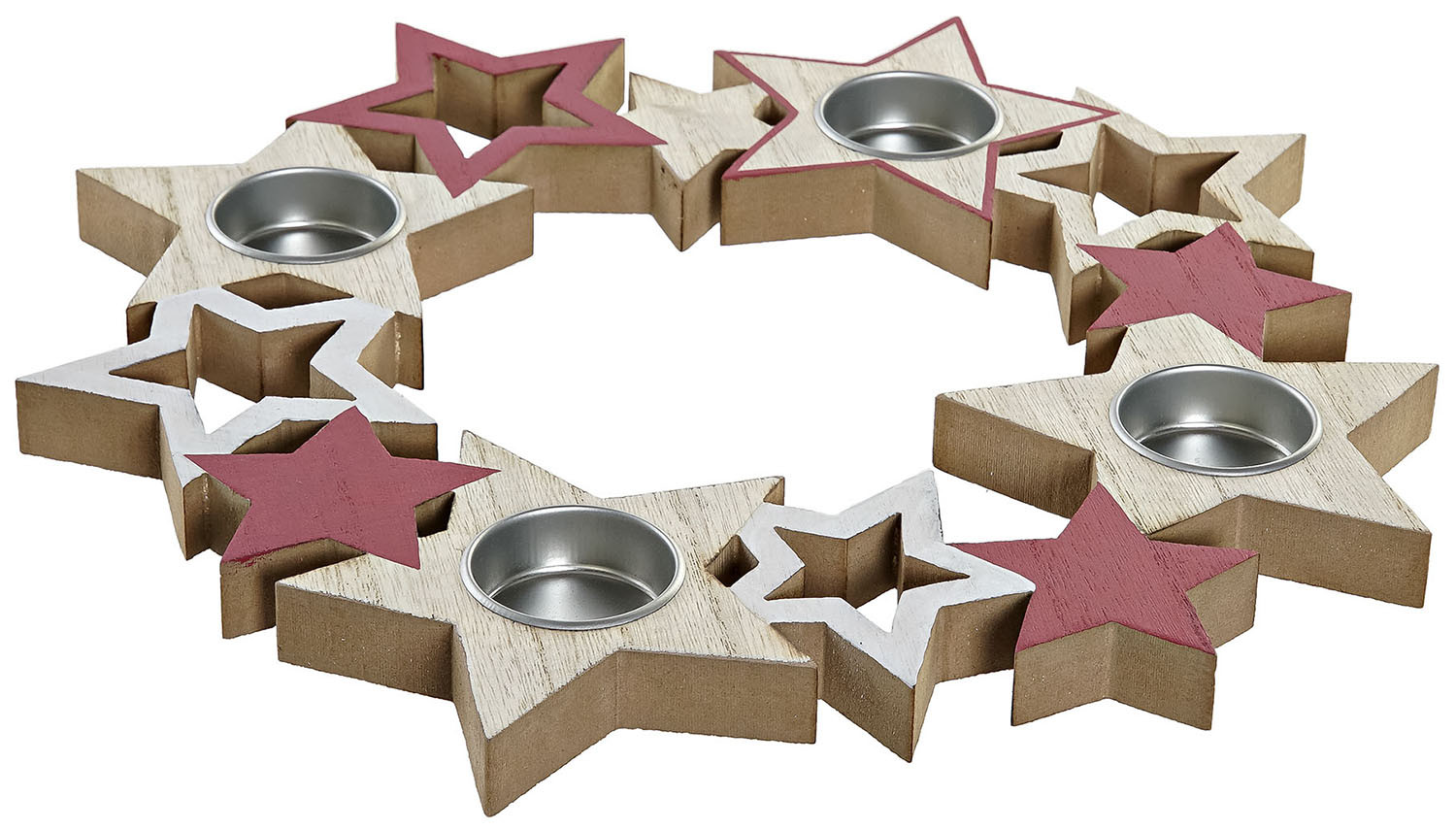 PORTAVELAS NAVIDEÑO MESA MADERA STAR